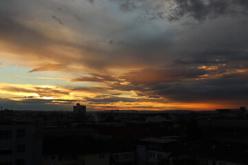 Sunset of the city in Darmstadt