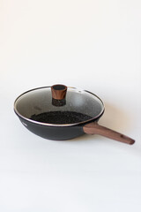 frying pan kitchen on isolated white background