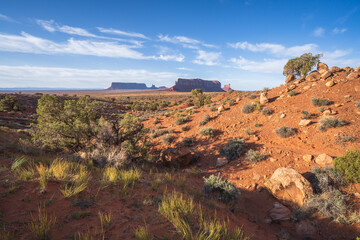 hiking in the monument valley in arizona, usa