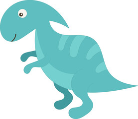 Little Dinosaur Cartoon Character. Kids Illustration Isolated on Transparent Background