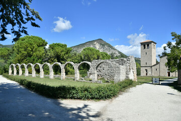 Fototapeta na wymiar The ancient abbey of San Vincenzo al Volturno in Molise, a region of central Italy.
