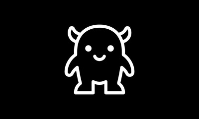 Halloween vector icon outline style black background 