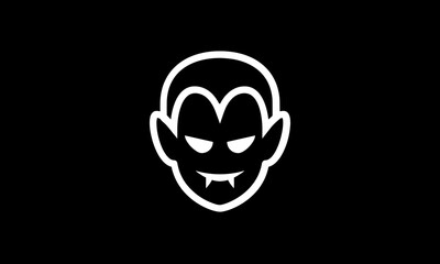 Halloween vector icon outline style black background 