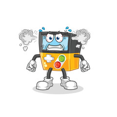 gameboy very angry mascot. cartoon vector