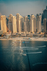 Obraz premium Dubai Marina with beautiful city sunset time