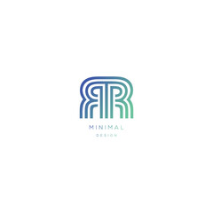 Initial letter RR alphabet minimal vector icon