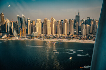 Bluewaters island and Ain Dubai ferris wheel on in Dubai, UAB