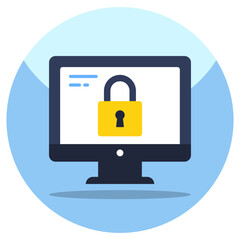 Flat design icon of locked system 