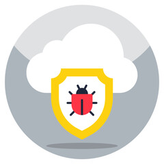 Fototapeta premium Infected cloud security icon, editable vector 