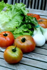 Salad tomatoes and fresh lettuce