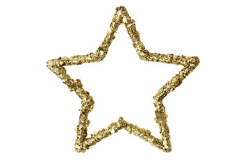 Goldstar frame christmas decoration  isolated on transparency photo png file 