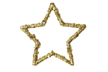 Goldstar frame christmas decoration  isolated on transparency photo png file 