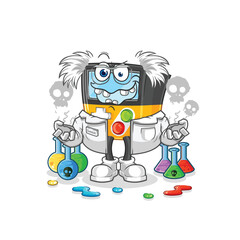 Fototapeta premium gameboy mad scientist illustration. character vector