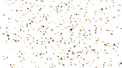 glittering golden confetti and tinsel flying through the air isolated 3D rendering - obrazy, fototapety, plakaty