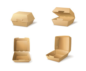 Cardboard Burger Boxes Set