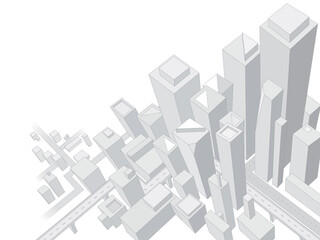 Simple blocks 1 - cool grey city seems to create by stone or concrete vector illustration graphic EPS 10