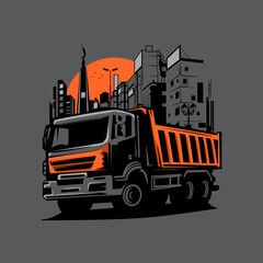 Cool Truck Vector Illustration Suitable For T-shirt Design.