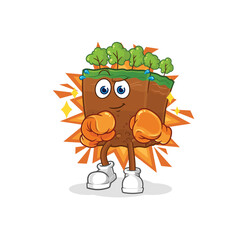 soil layers boxer character. cartoon mascot vector