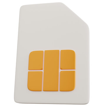 3d rendering sim card mobile isolated