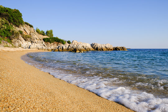 Beautiful Destenika beach on Sithonia near Toroni