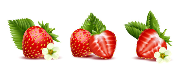 Strawberry Realistic Compositions