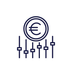 dynamic pricing line icon with euro