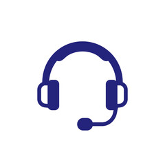 headset icon on white, vector