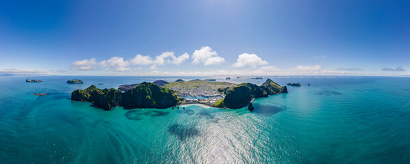 View of a Vestmannaeyjar Iceland 