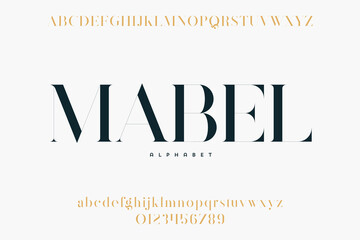 Abstract Fashion font alphabet. Minimal modern urban fonts for logo, brand etc. Typography typeface uppercase lowercase and number. vector illustration