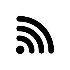 Wi-fi black icon. Black sign on white background. Best for polygraphy, mobile apps and web design.