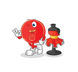 power button fashion designer vector. cartoon character