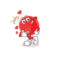 power button flirting illustration. character vector