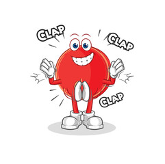 power button applause illustration. character vector