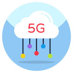 A perfect design icon of cloud 5g network 