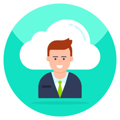 Editable design icon of cloud user 