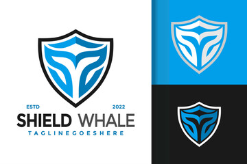 Abstract Shield Whale Logo Design, brand identity logos vector, modern logo, Logo Designs Vector Illustration Template © Creative99d