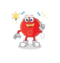 power button got an idea cartoon. mascot vector