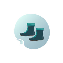 autumn chobots in blue color .vector illustration of shoes