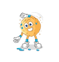 sand ball stretching character. cartoon mascot vector
