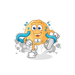 sand ball runner character. cartoon mascot vector