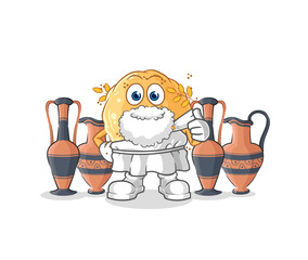 sand ball with greek clothing. cartoon mascot vector
