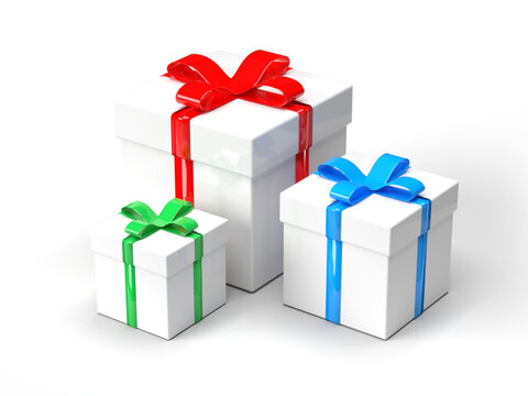 Christmas gift box cartoon 3d rendering isolated