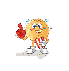 sand ball fan with popcorn illustration. character vector