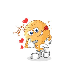 sand ball flirting illustration. character vector