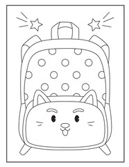 School bag coloring page for kids