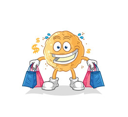 sand ball shoping mascot. cartoon vector