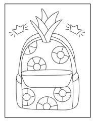 School bag coloring page for kids