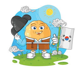 sand ball korean culture vector. cartoon character