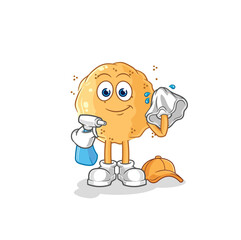 sand ball cleaner vector. cartoon character