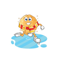 sand ball ice skiing cartoon. character mascot vector